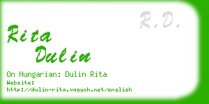 rita dulin business card